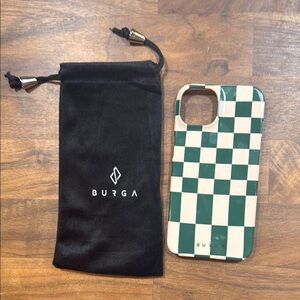 Green and Cream Checkered Phone Case